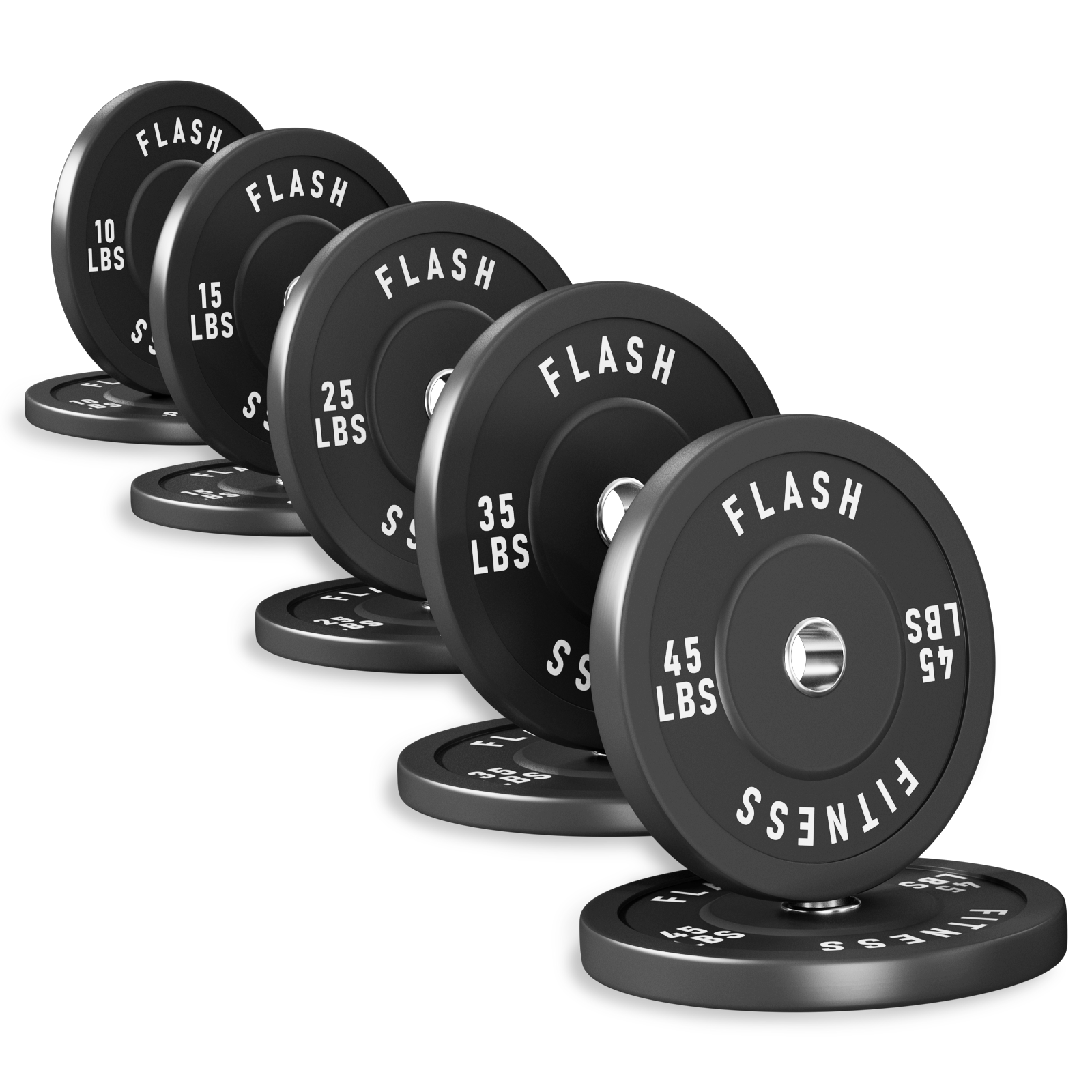 Flash 260lb Rubber Bumper Weight Plate Set