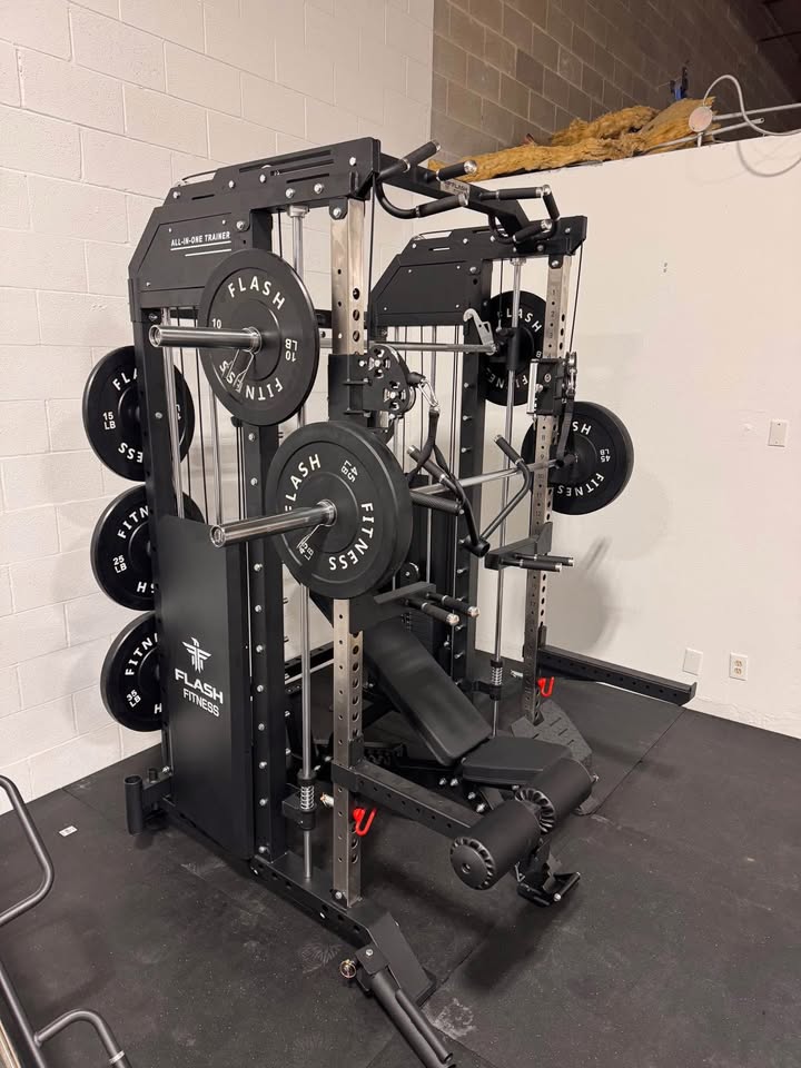 Flash 260lb Rubber Bumper Weight Plate Set