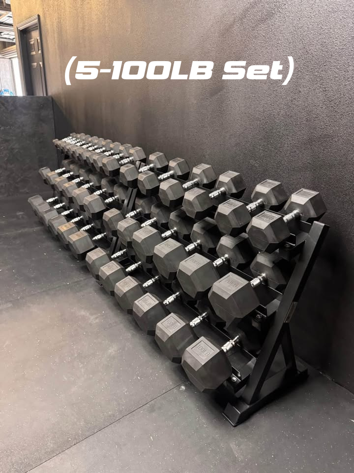 Flash Fitness Rubber Hex Dumbbells