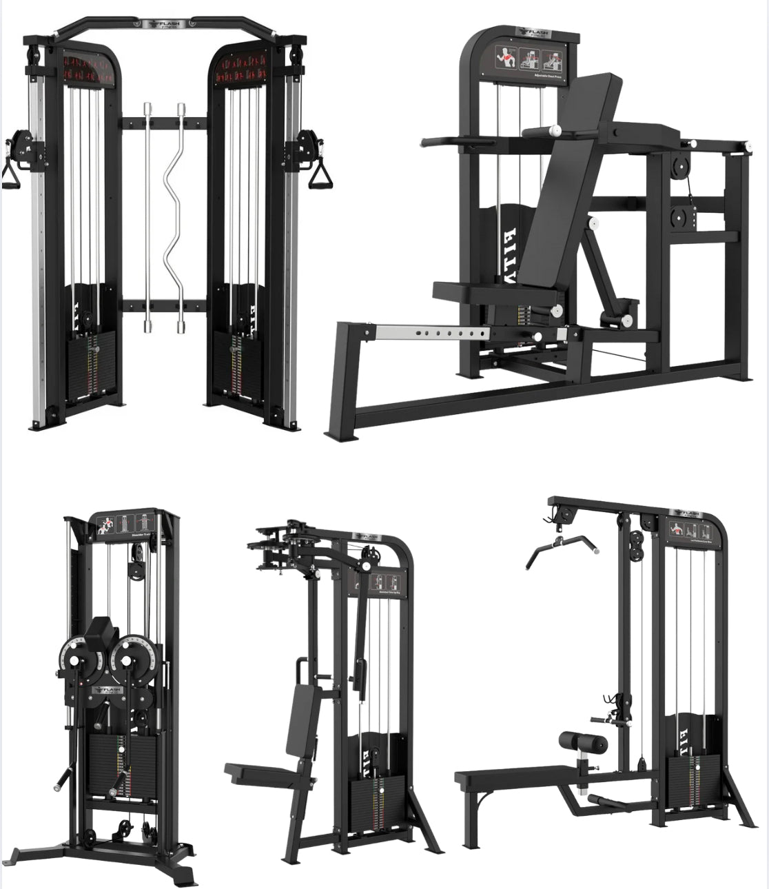 Commercial Strength Machine Bundle – 5-Piece Full Gym Package | Flash Fitness